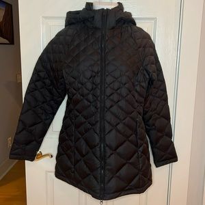Women The North Face puffer jacket removable hood Large